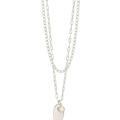 Sterling Forever Isla Bezel Opal & Chain Layered Necklace - Grey