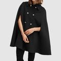 Belle & Bloom On My Mind Wool Blend Cape Coat - Black - XS/S