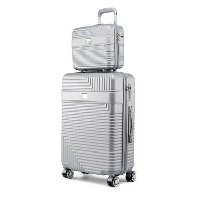 MKF Collection by Mia K Mykonos Luggage Set With A Carry-On And Cosmetic Case - 2 pieces - Grey