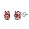 Haus of Brilliance 14K White Gold 1/2 Cttw Lab Grown Pink Oval 4 Prong Set Classic Diamond Solitaire Stud Earrings - Pink Color, VS2-SI1 Clarity - Grey