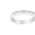 Haus of Brilliance 18K White Gold 1/4 Cttw Channel Set Brilliant Round-Cut Diamond Classic 11 Stone Wedding Band Ring (E-F Color, I1-I2 Clarity) - White - 6