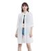 Anna-Kaci Junior Womens Black Sheer Chiffon Long Tunic Blouse Dress Shirt - White - M