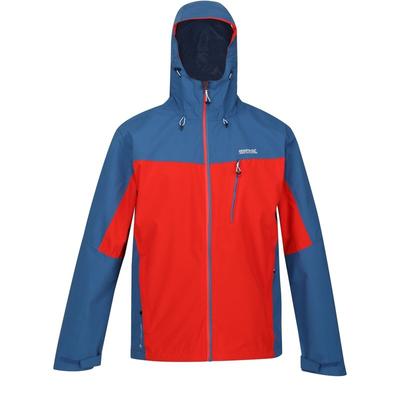 Regatta Mens Birchdale Waterproof Hooded Jacket - Fiery Red/Dynasty Blue - Red - L