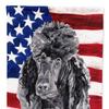 Caroline's Treasures 28 x 40 in. Polyester Black Standard Poodle with American Flag USA Flag Canvas House Size 2-Sided Heavyweight