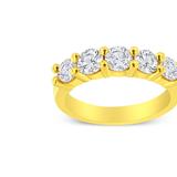 Haus of Brilliance 14K Yellow Gold Plated .925 Sterling Silver 1 1/2 Cttw Shared Prong Set Brilliant Round-Cut Diamond Anniversary Or Wedding Band Ring - Gold - 8