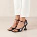 ALOHAS Beijos Onix Black Leather Sandals - Black