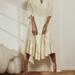 A Mente V Neck Single-Tiered Skirt Midi Dress - Brown - M/L
