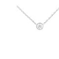 Haus of Brilliance 10K Gold 0.25 Carat Diamond Classic Bezel-Set Solitaire Pendant Necklace with 16"-18" Adjustable Chain - White - 18