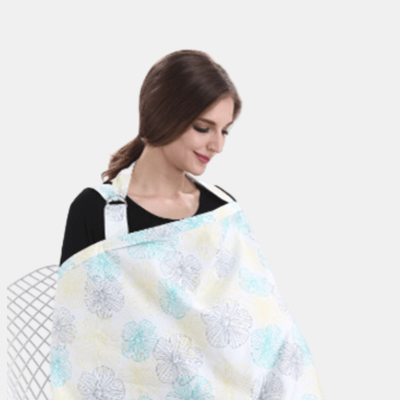 Vigor Baby Nursing Cover For Breastfeeding With Sewn-in Cloth - White - PATTERN F