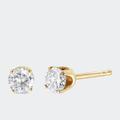 Haus of Brilliance 10K Yellow Gold 3/4 Cttw Round Brilliant-Cut Diamond Classic 4-Prong Stud Earrings - Yellow - OS