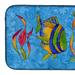 Caroline's Treasures 14 in x 21 in Troical Fish and Seaweed on Blue Dish Drying Mat