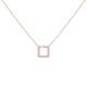 LuvMyJewelry Street Light Diamond Square Necklace In 14K Rose Gold Vermeil On Sterling Silver - Pink