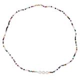 Soul Journey Jewelry Tourmaline And Pearl Necklace - Red - S-16"