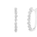 Haus of Brilliance .925 Sterling Silver 1/2 Cttw Miracle-Set Diamond 7 Stone Hoop Earrings - White - OS