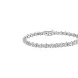 Haus of Brilliance Two-Tone 10K Yellow Gold over .925 Sterling Silver 1.0 Cttw Diamond S-Curve Link Miracle-Set Tennis Bracelet - White - 7