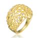 Rachel Glauber 14k Yellow Gold Plated With Cubic Zirconia Dome-Shaped Textured Nugget Ring - Gold - 8