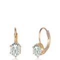 Genevive Genevive Sterling Silver Gold Plated Cubic Zirconia Leverback Drop Earrings - Gold - 13MM