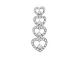 Haus of Brilliance 10K White Gold Round Cut Diamond Hearts Of Love Pendant Necklace - White - 18
