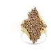 Haus of Brilliance 2 Micron Yellow Plated Sterling Silver Diamond Cluster Ring - Gold - 6.5