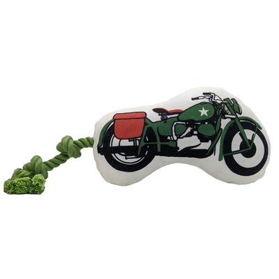 American Pet Supplies Military Motorcycle Plush Dog Toy - Green - ONE SIZE