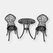 Sunnydaze Decor Patio Bistro Furniture Set Outdoor Table Chairs - Black