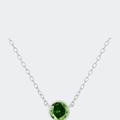 Haus of Brilliance .925 Sterling Silver 2.0 Cttw Treated Black Diamond Bezel Solitaire 18" Pendant Necklace - Green - 18