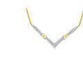 Haus of Brilliance 14K Yellow And White Gold 3.00 Cttw Round and Princess Cut Diamond "V" Shape Statement Necklace - Yellow - 18