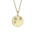 Rachel Glauber RG Children's 14k Gold Plated with Diamond Cubic Zirconia Heart & Lucky Star Galaxy Medallion Pendant Necklace - Gold