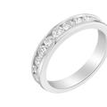 Haus of Brilliance .925 Sterling Silver 1/2 Cttw Princess-Cut Diamond Channel-Set Half-Eternity Wedding or Anniversary Band Ring - White - 6