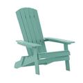 Merrick Lane Riviera Poly Resin Folding Adirondack Lounge Chair - All-Weather Indoor/Outdoor Patio Chair - Green