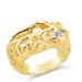 Sterling Forever Sasha CZ & Molten Metal Band Ring - Gold - 8