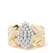 Haus of Brilliance 10K Yellow Gold 1 Cttw Diamond Pear Shaped Cluster Cluster Cocktail Ring - Ring Size 7 - Gold - 7