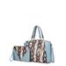 MKF Collection by Mia K Addison Snake Embossed Vegan Leather Womenâ€™s Tote Bag with matching Wristlet Pouch - Blue