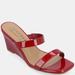 Journee Collection Women's Tru Comfort Foam Clover Wedge Sandals - Red - 10
