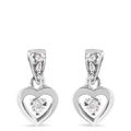 Haus of Brilliance 14K White Gold 1/6 Cttw Diamond Dangle Heart Stud Earrings - White - OS