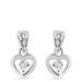 Haus of Brilliance 14K White Gold 1/6 Cttw Diamond Dangle Heart Stud Earrings - White - OS