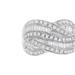 Haus of Brilliance 10K White Gold Ring 3/4 Cttw Round and Baguette-Cut Diamond Bypass Ring (H-I Color, I2-I3 Clarity) - White - 8