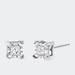 Haus of Brilliance .925 Sterling Silver 1/2 Cttw Miracle Set Princess-cut Diamond Solitaire Stud Earrings - Grey - OS
