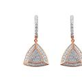 Haus of Brilliance Rose Gold Plated Sterling Silver Round Cut Diamond Fashion Dangle Earrings - Grey - OS