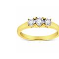 Haus of Brilliance 14K Yellow Gold Plated .925 Sterling Silver 1/4 Cttw Diamond 3 Stone Illusion Plate Ring - Gold - 7