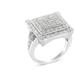 Haus of Brilliance .925 Sterling Silver Round-Cut Cushion Shaped Diamond Ring - Grey - 7.5