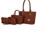 MKF Collection by Mia K Edelyn Embossed M Signature Tote Handbag Set - Brown