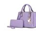 MKF Collection by Mia K Ruth Vegan Leather Womenâ€™s Satchel Bag With Wallet â€“ 2 Pieces - Purple