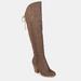 Journee Collection Journee Collection Women's Wide Calf Spritz-P Boot - Brown - 7.5