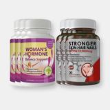 Totally Products Biotin 10,000mcg and Woman's Hormone Support Combo Pack