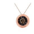 Haus of Brilliance Black Rhodium over 10K Rose Gold 1/10 Carat Diamond Two Tone Round Miracle-Plate Solitaire 18â€� Pendant Necklace - Pink - 18