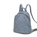 MKF Collection by Mia K Hayden Quilted Vegan Leather With Studs Womenâ€™s Backpack - Blue