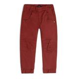 Deux Par Deux Stretch Twill Jogger Brown - Yellow/Red/Black - Red - 4Y