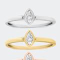 Haus of Brilliance .925 Sterling Silver 1/6 Carat Diamond Teardrop Pear-Shaped Miracle Set Petite Fashion Promise Ring - Pink - 6