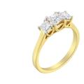 Haus of Brilliance 10K Yellow Gold Three Stone Diamond Band Ring - Yellow - 6.5